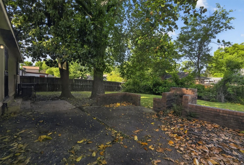 View of fenced backyard