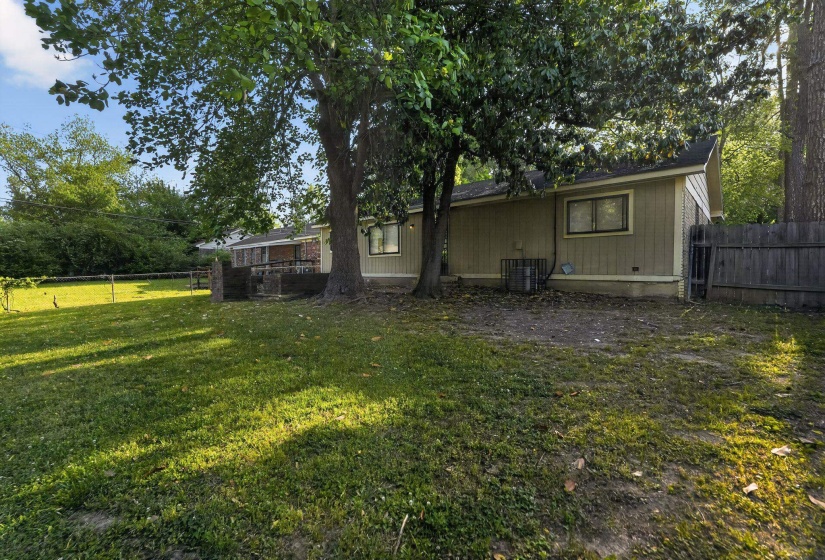 Back of property featuring a fenced backyard