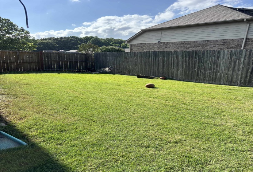 Expansive green lawn providing abundant outdoor space