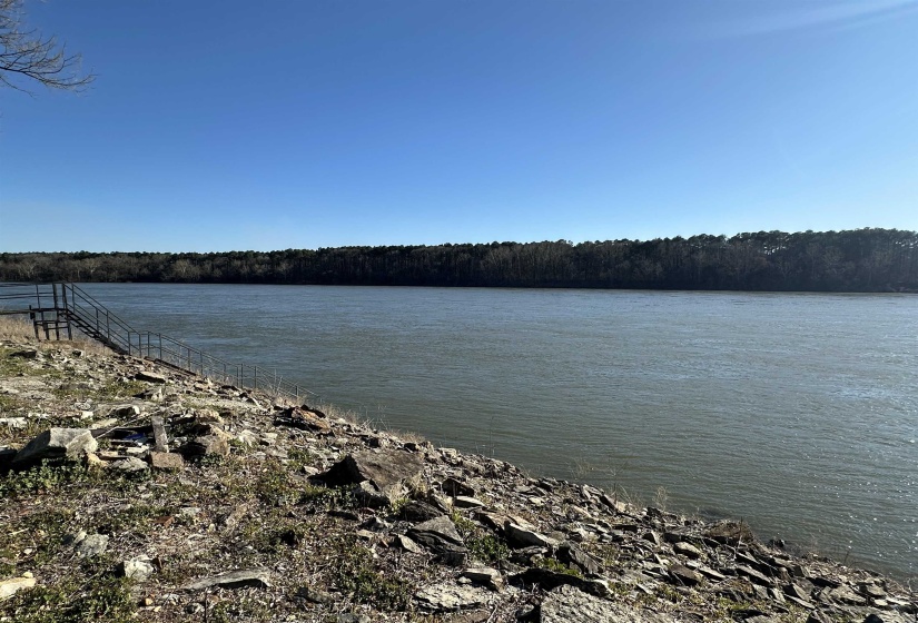 Property view of water featuring a wooded view