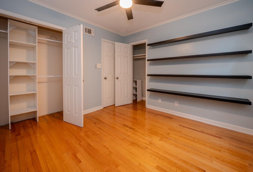 with built-in shelves