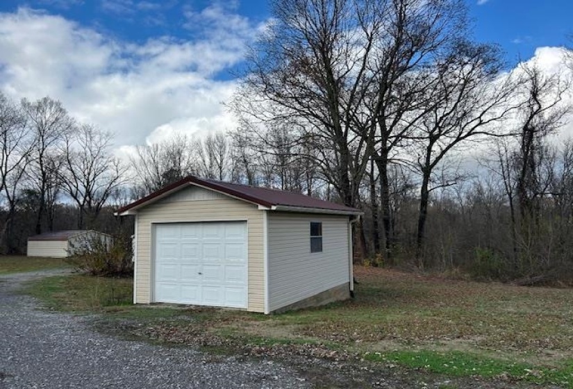View of detached garage