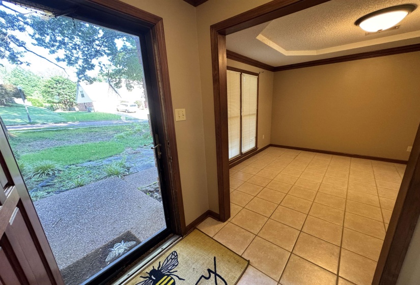 Front door with dining room