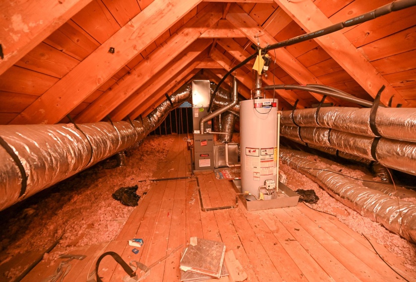 Floored walk-in attic space