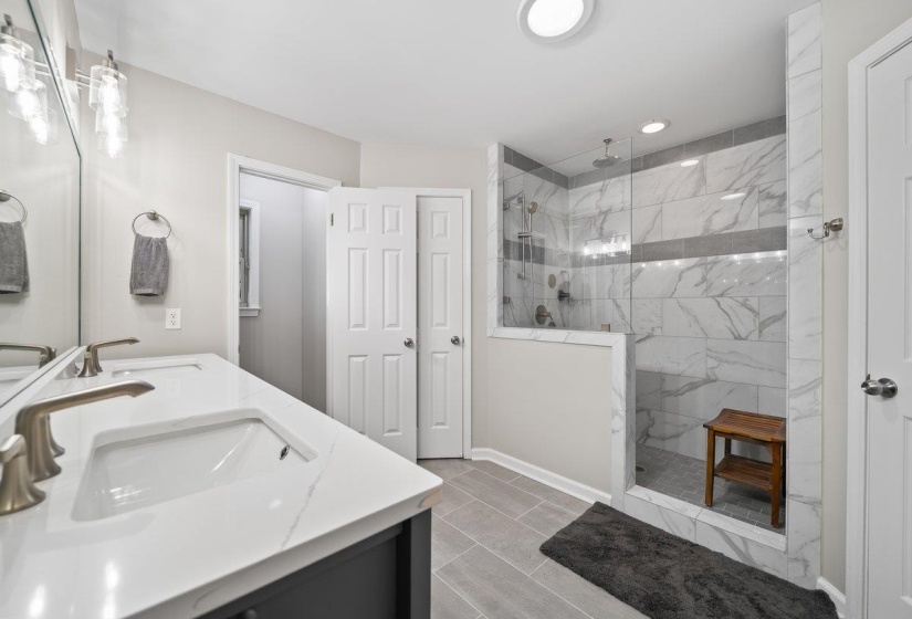 Just remodeled primary bath with rain shower and 3 other shower heads!