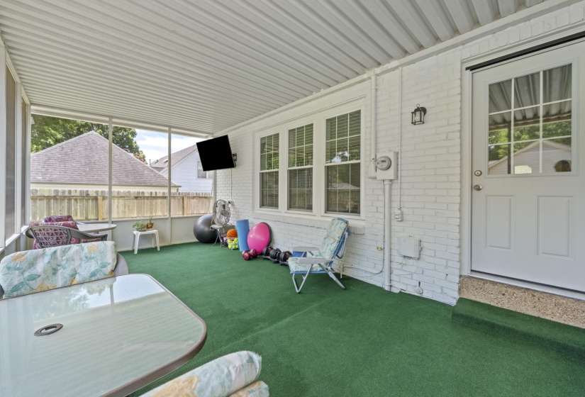 Additional view of the screened porch.