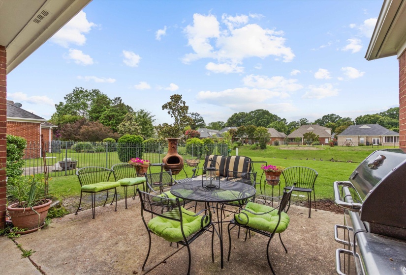 Concrete patio providing an outdoor living area