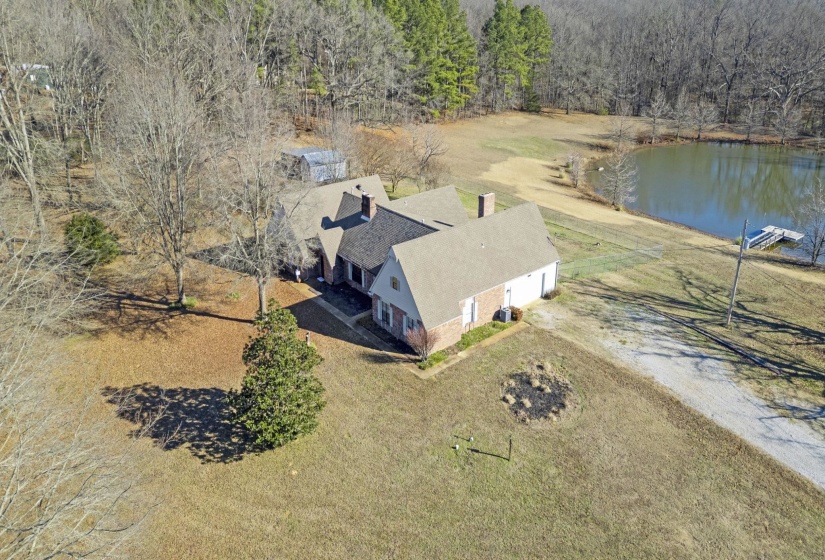 View of subject property with a large body of water