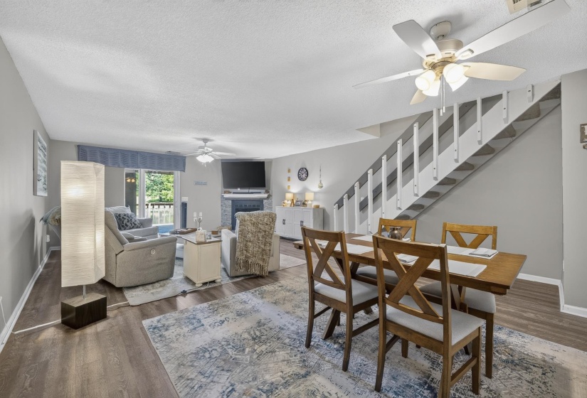 Open-concept Dining and Living area.
