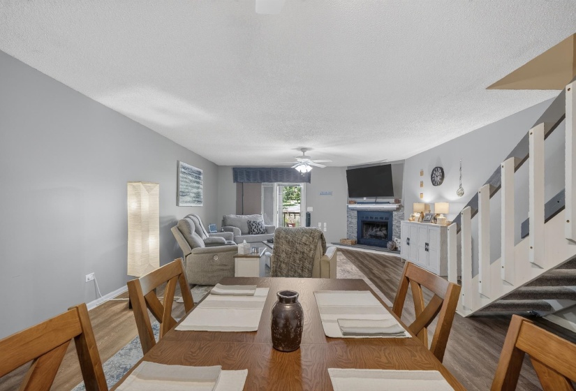 Open-concept living area and dining area