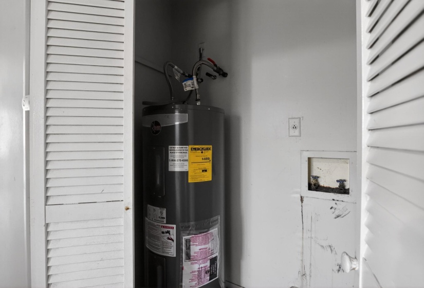 Utilities with electric water heater