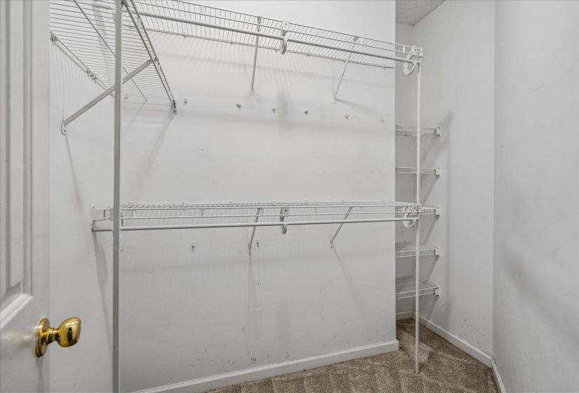 White wire shelving system providing ample organization