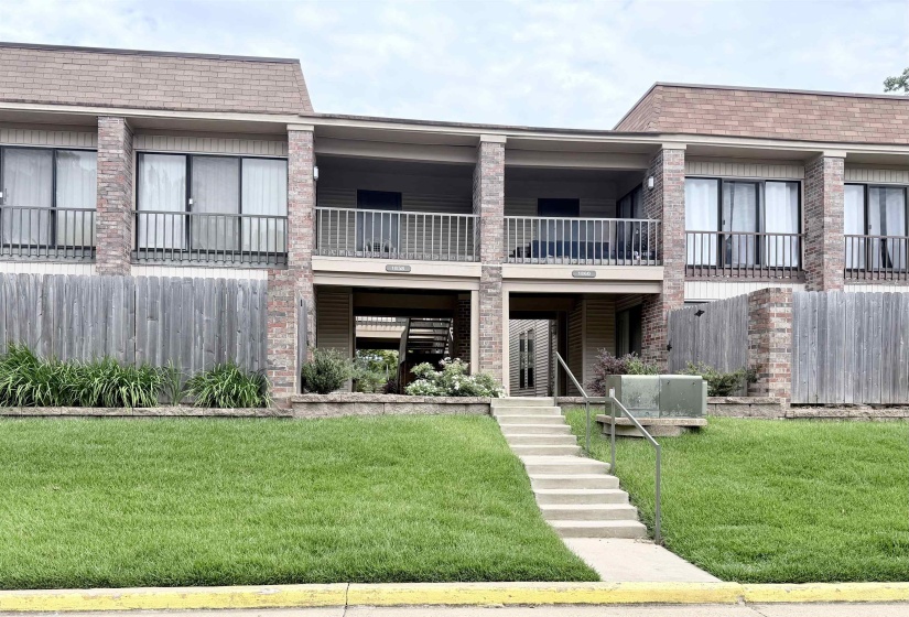 Brick exterior of condo