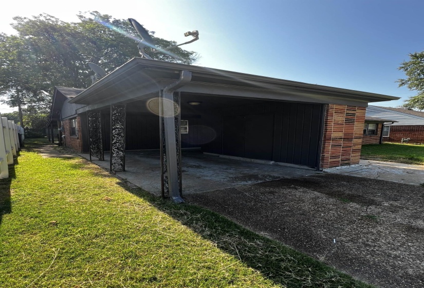 Garage with driveway