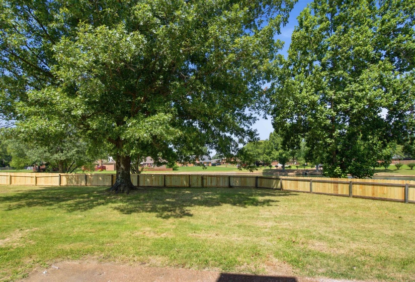 Expansive outdoor space featuring a manicured lawn