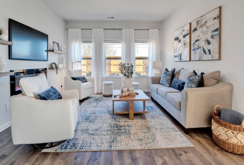 Living room with wood finished floors