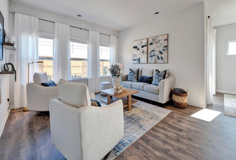 Living area featuring wood finished floors