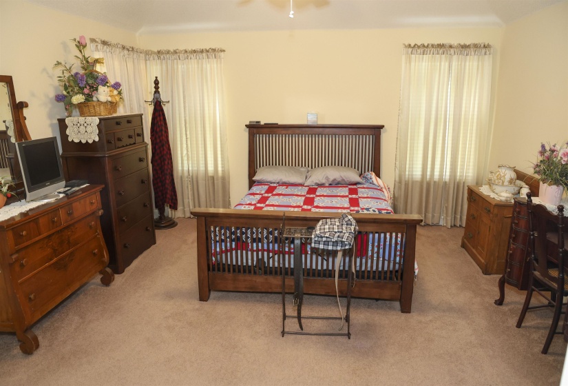 Carpeted flooring provides comfort