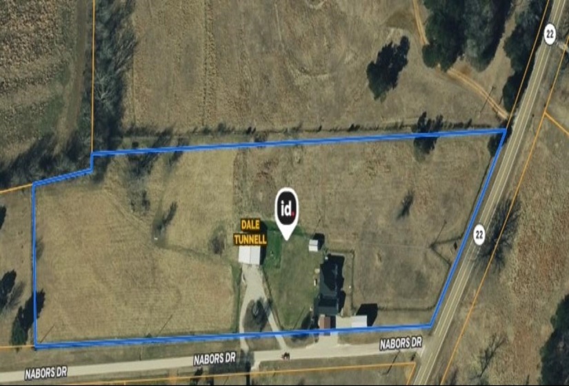 Property Boundary Overlay. Illustrating the property's perimeter and surrounding infrastructure