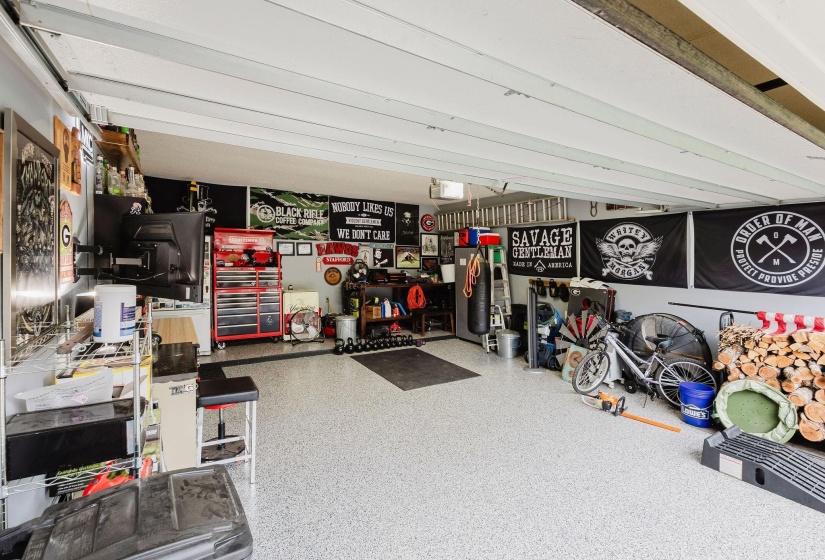 Epoxy-coated garage flooring