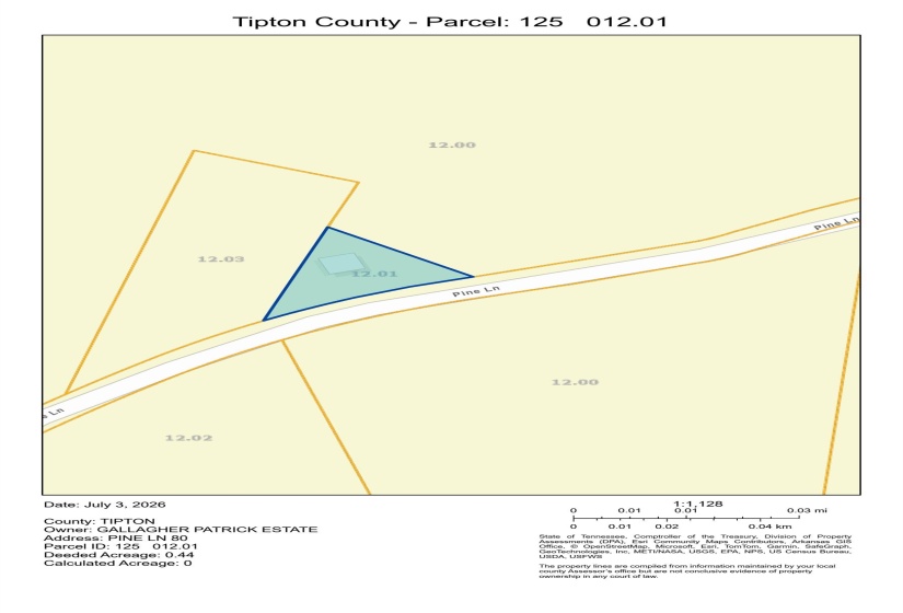 Property Parcel Map. Visual representation of the property's boundaries and identifying information