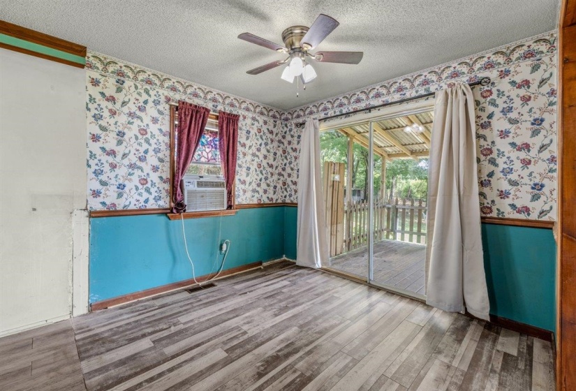 Wood-finish flooring throughout