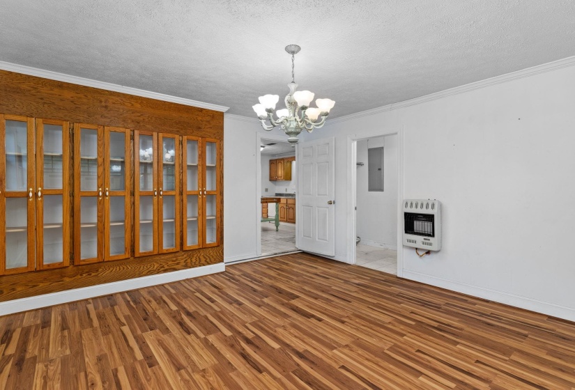 Wood-finish flooring throughout