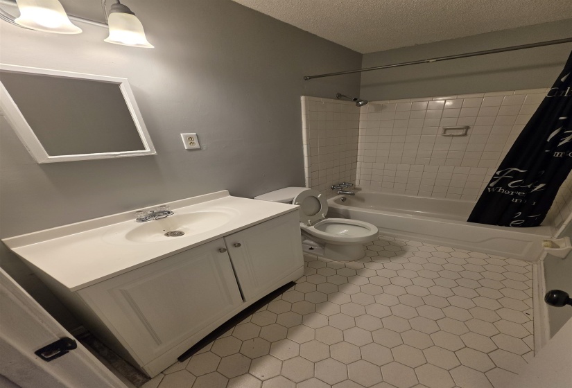 White hexagon tile flooring