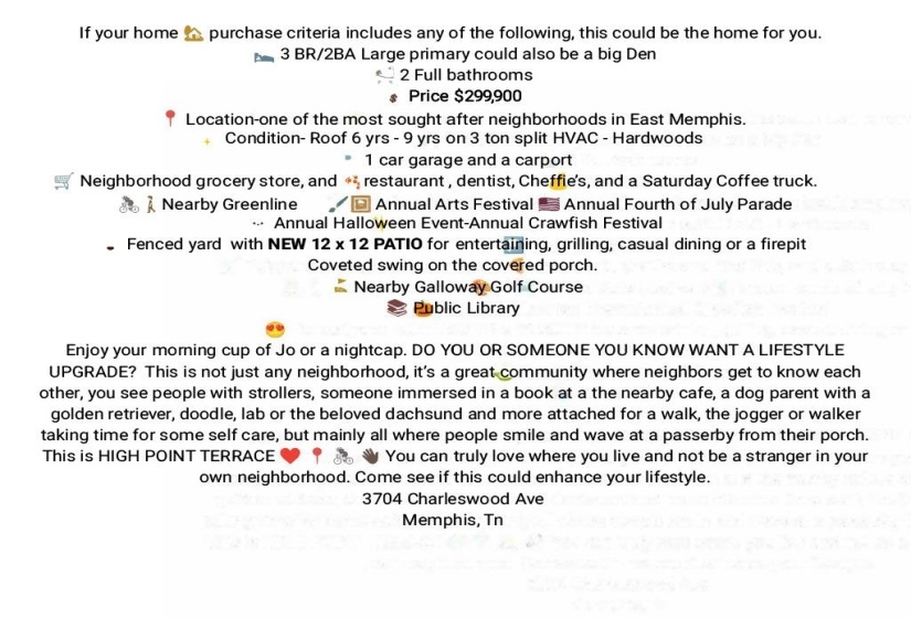 3704 CHARLESWOOD AVE, Memphis, Tennessee 38122, 3 Bedroom Bedrooms, 5 Room Rooms,2 BathroomBathrooms,Residential,For Sale,CHARLESWOOD,0,10228523