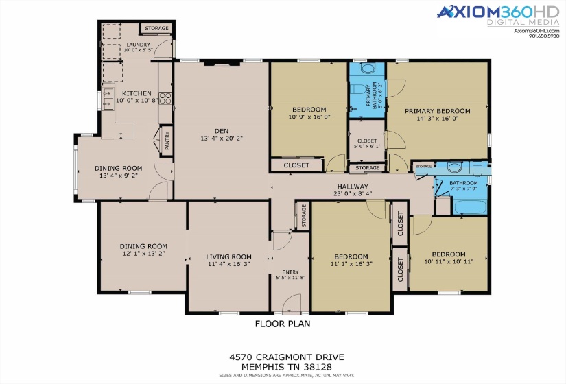 4570 CRAIGMONT DR, Memphis, Tennessee 38128, 4 Bedroom Bedrooms, 6 Room Rooms,2 BathroomBathrooms,Residential,For Sale,CRAIGMONT,0,10228650