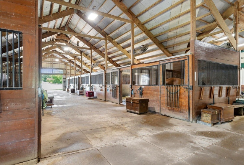 View of horse barn