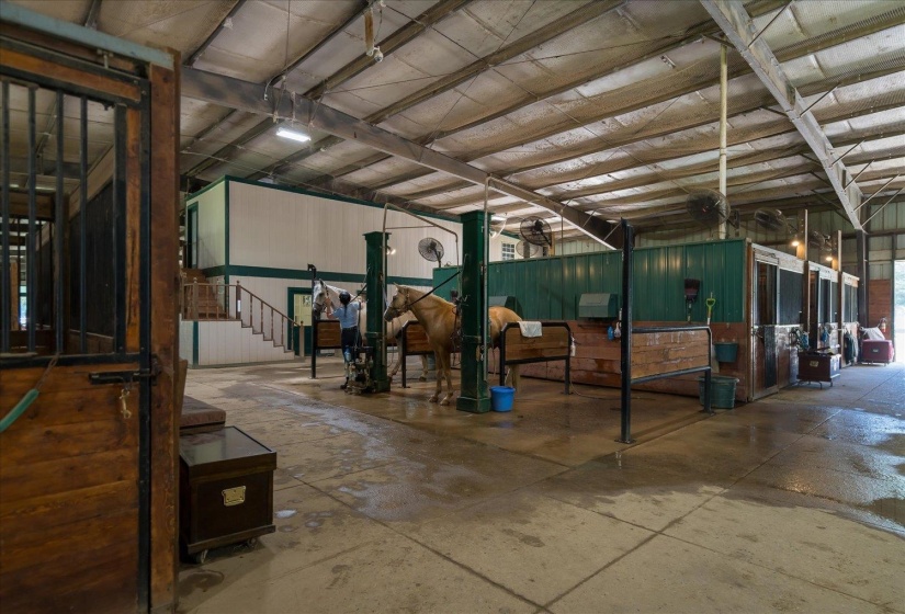 View of horse barn