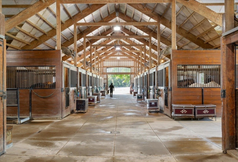 View of horse barn