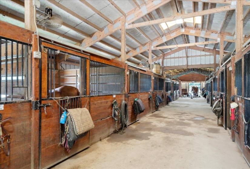 View of horse barn