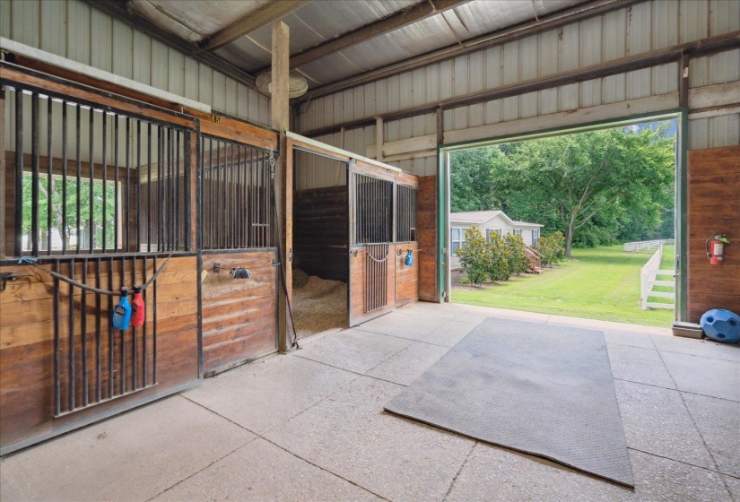 View of horse barn