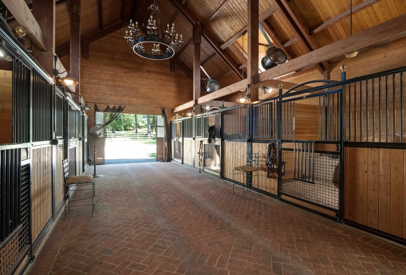 View of 7-stall horse barn