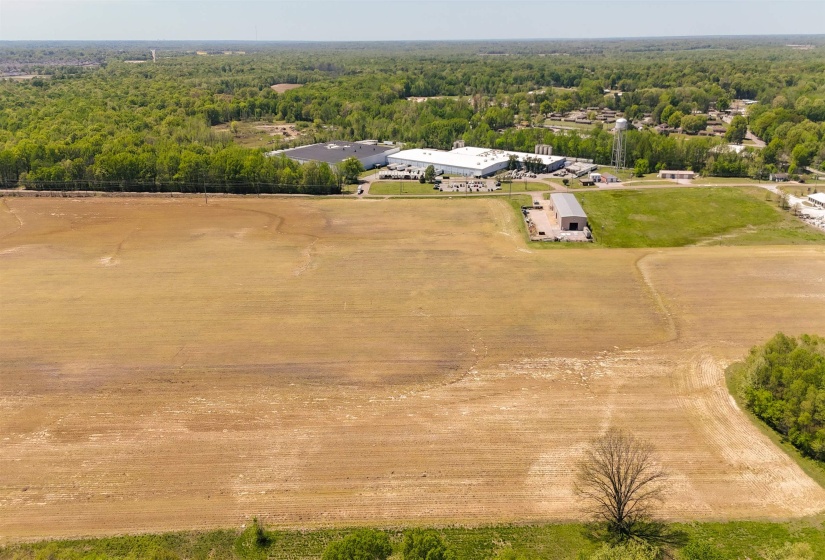 Aerial view with a view of trees