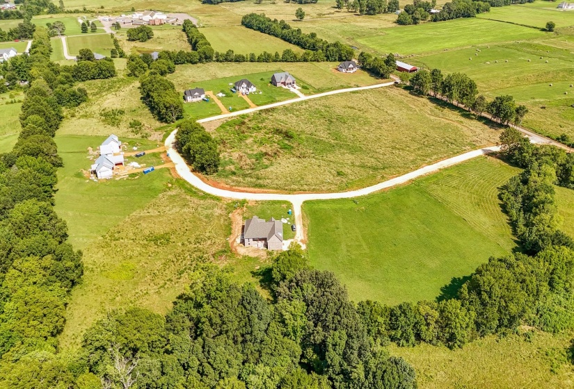 Aerial view of sparsely populated area