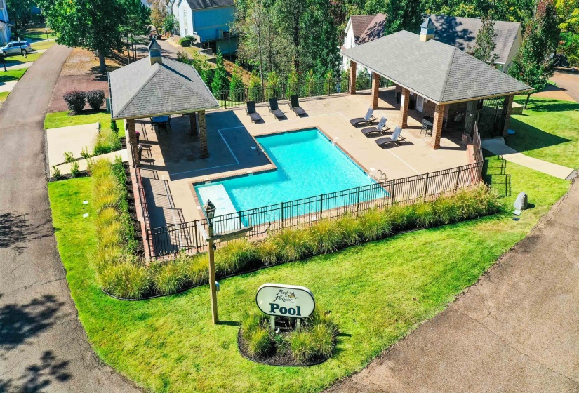 View of pool featuring a patio area, a yard, and a gazebo