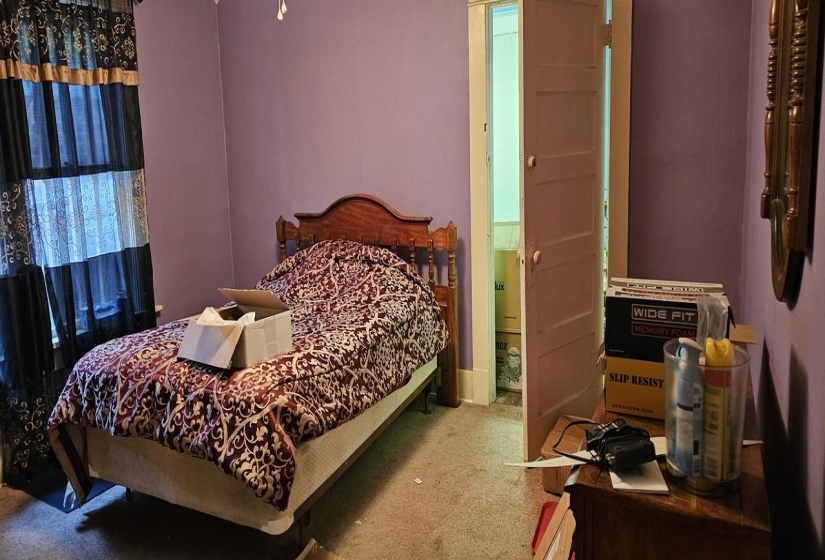 Bedroom with carpet