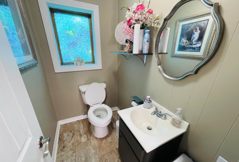 Bathroom with vanity and toilet
