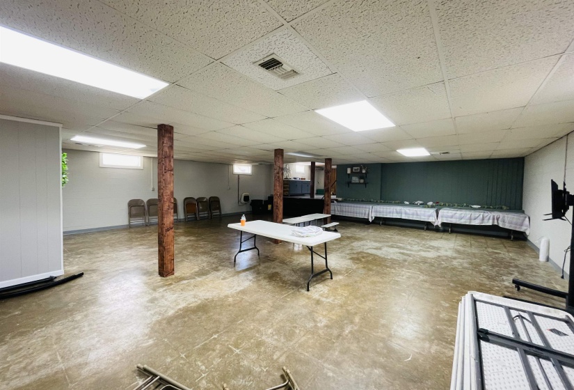 Basement featuring a paneled ceiling