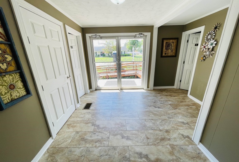 Interior space with crown molding