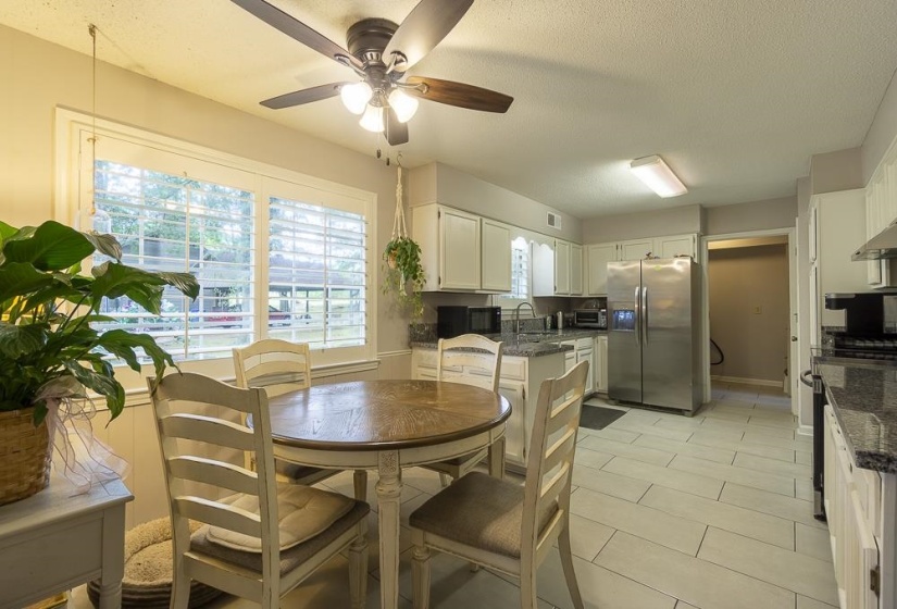 Spacious eat-in kitchen with lots of light