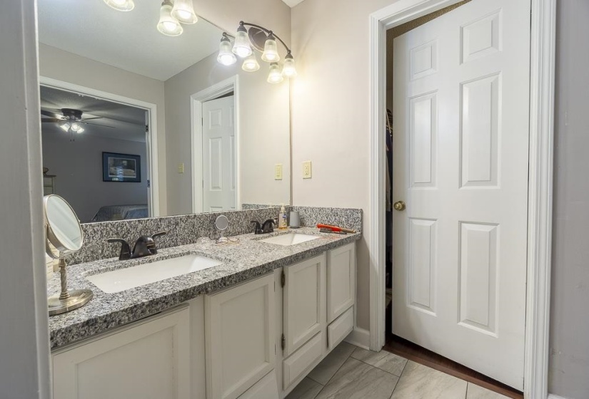 Primary bath has large walk-in closet.