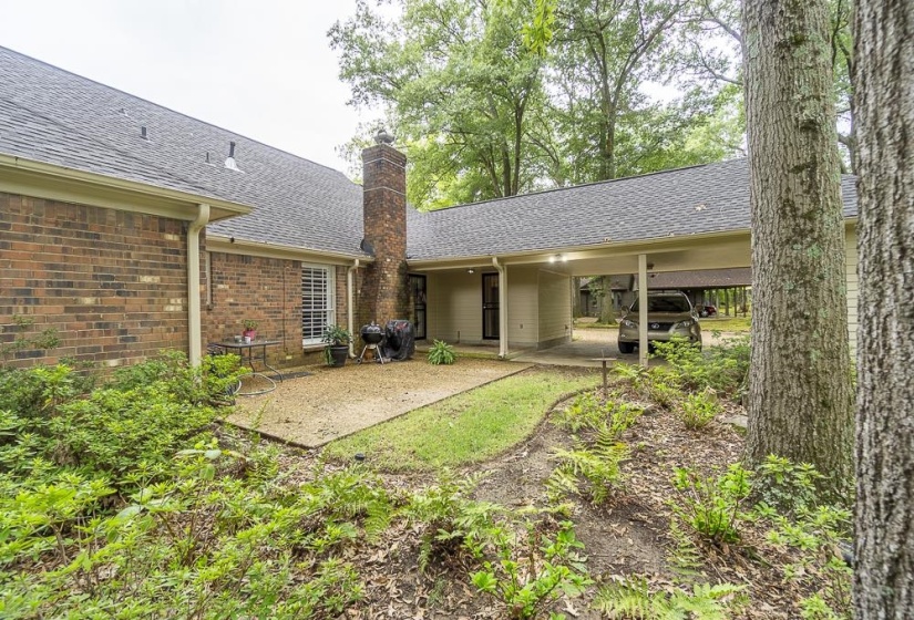 Back of property with a patio area and a carport