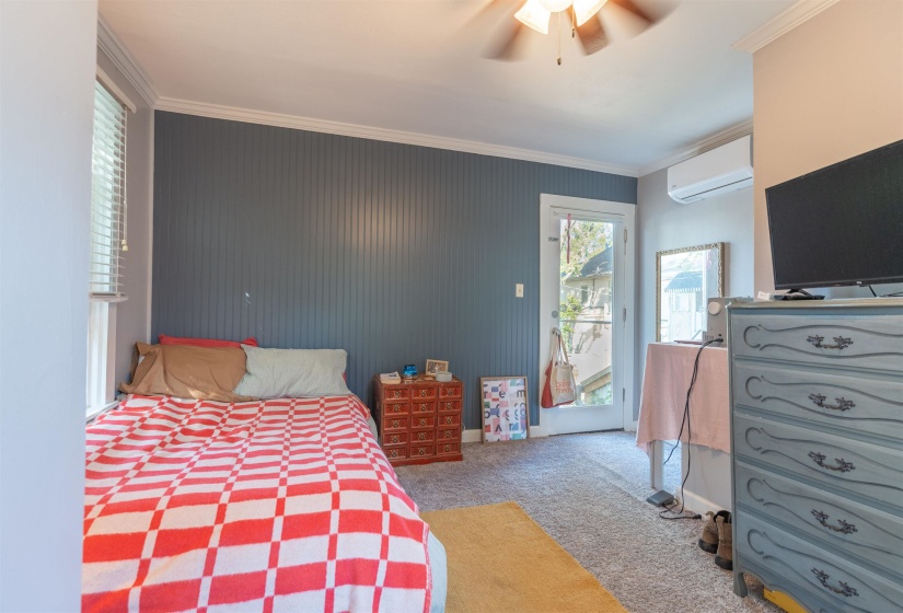 Guest house bedroom is located upstairs