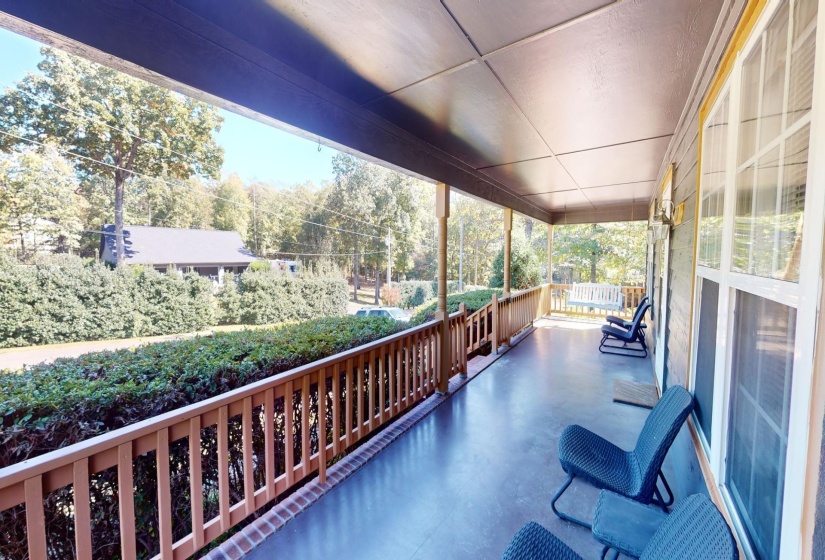 Exterior space with covered porch