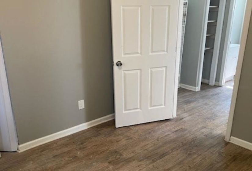Interior space featuring a closet and dark hardwood / wood-style floors