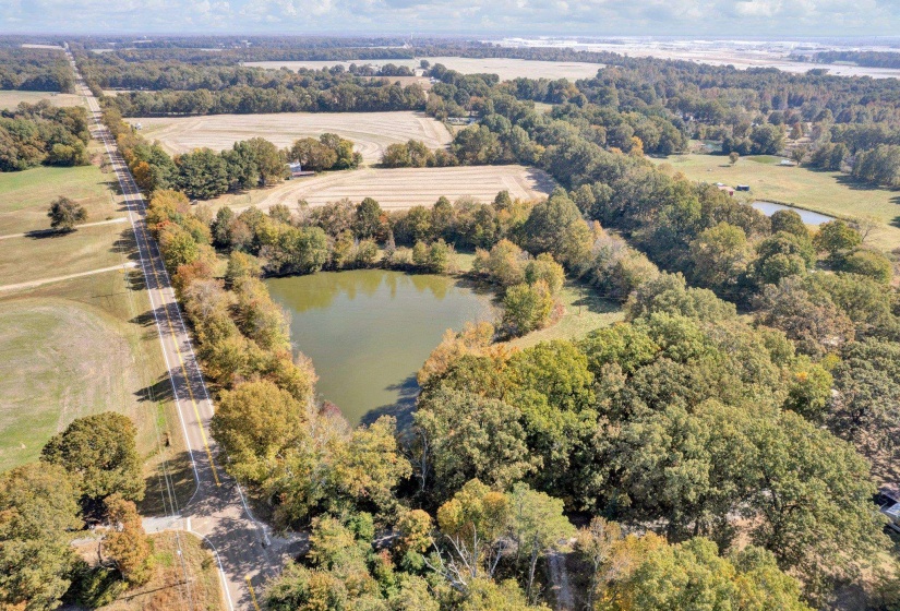 Aerial view with a rural view and a water view